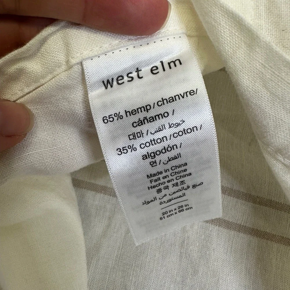 West Elm Serene Stripe Hemp & Cotton‎ Standard Pillow Sham